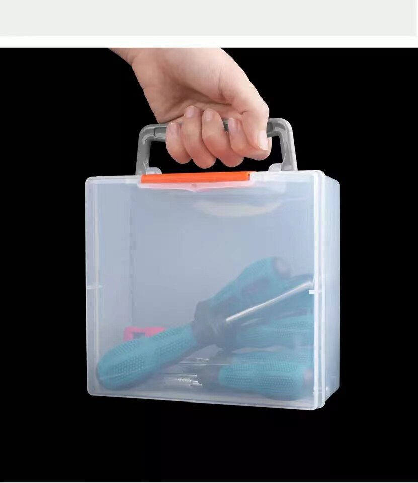 Plastic Tool Storage Box With Locking Handle Removable Compartment Repair Hardware Tools Portable Case Shockproof