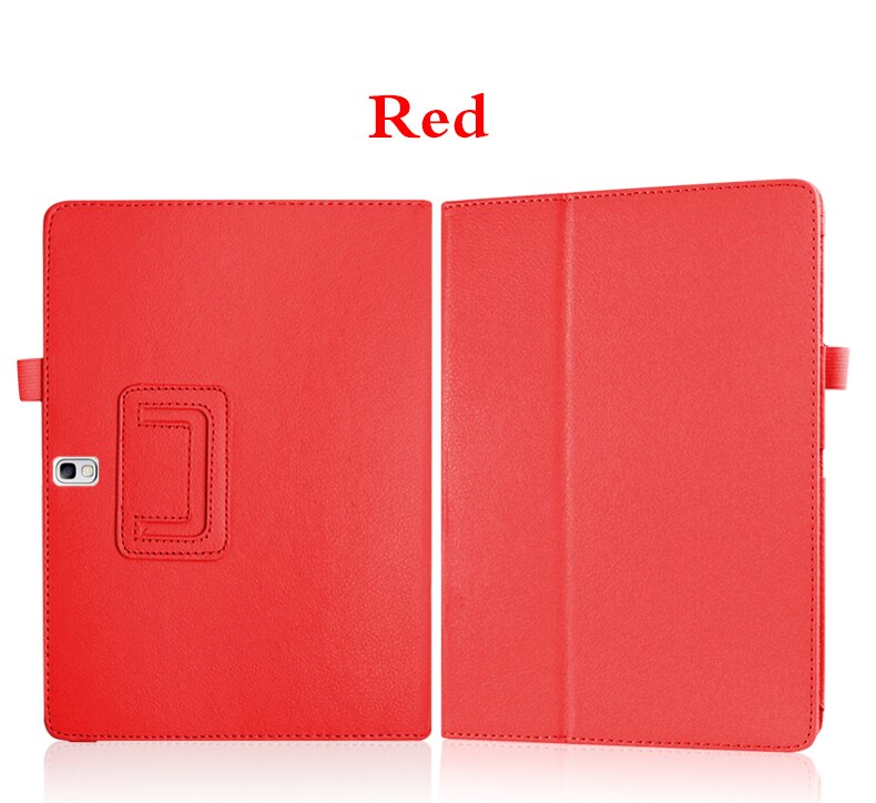 Per il caso di Samsung Galaxy Tab 10.5 S Sottile Retro Pieghevole Del Basamento DELL'UNITÀ di elaborazione Copertura Astuta di Cuoio Tab S 10.5 SM-T800 SM-T801 t805 Casi Tablet: Red