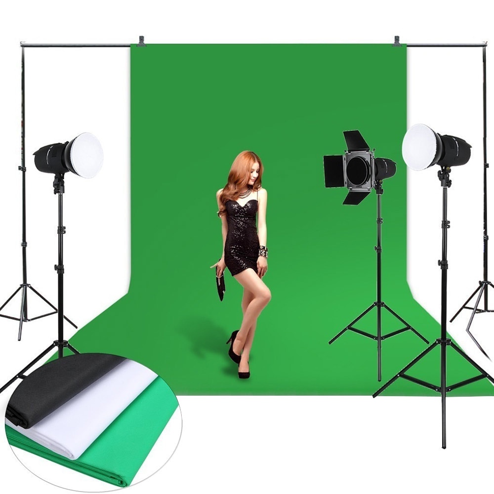 Nero Bianco di colore Verde poliestere tessuto misto foto Sfondi di studio fotografia Chromakey Schermo Sfondo Panno Pieghevole