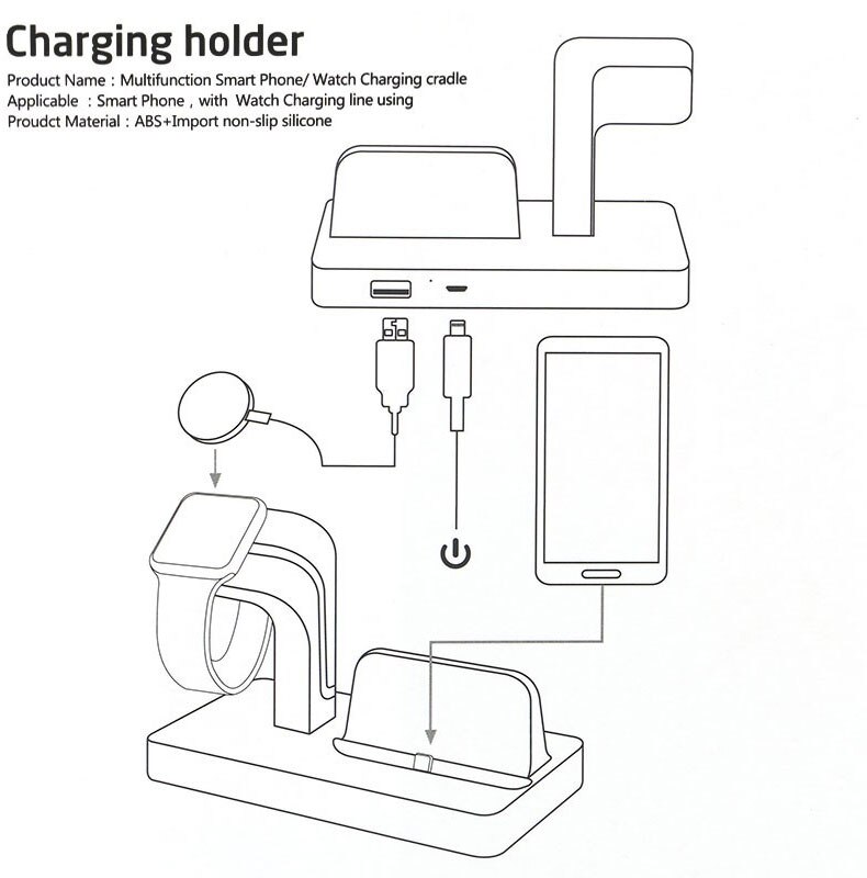 2in1 Charging Stand For Apple watch charger station dock iwatch series 6 5 4 3 se for IPhone 11 pro max xr X 10 9 8 7 6