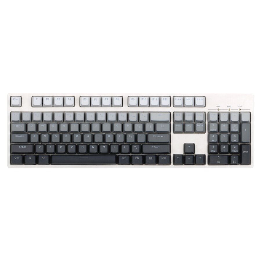 Mechanical Keyboard Keycaps White to Black Gradient PBT OEM Profile Backlit Transparent 68 87 104 Key GK61 Varmilo