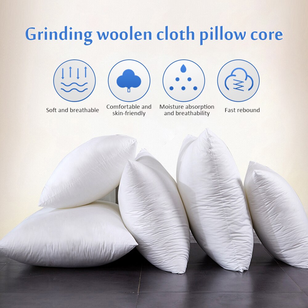 Almohada de algodón puro para el hogar, cojín con núcleo de 40x40/45x45/50x5 0/30x50/35x60cm, color blanco y sólido