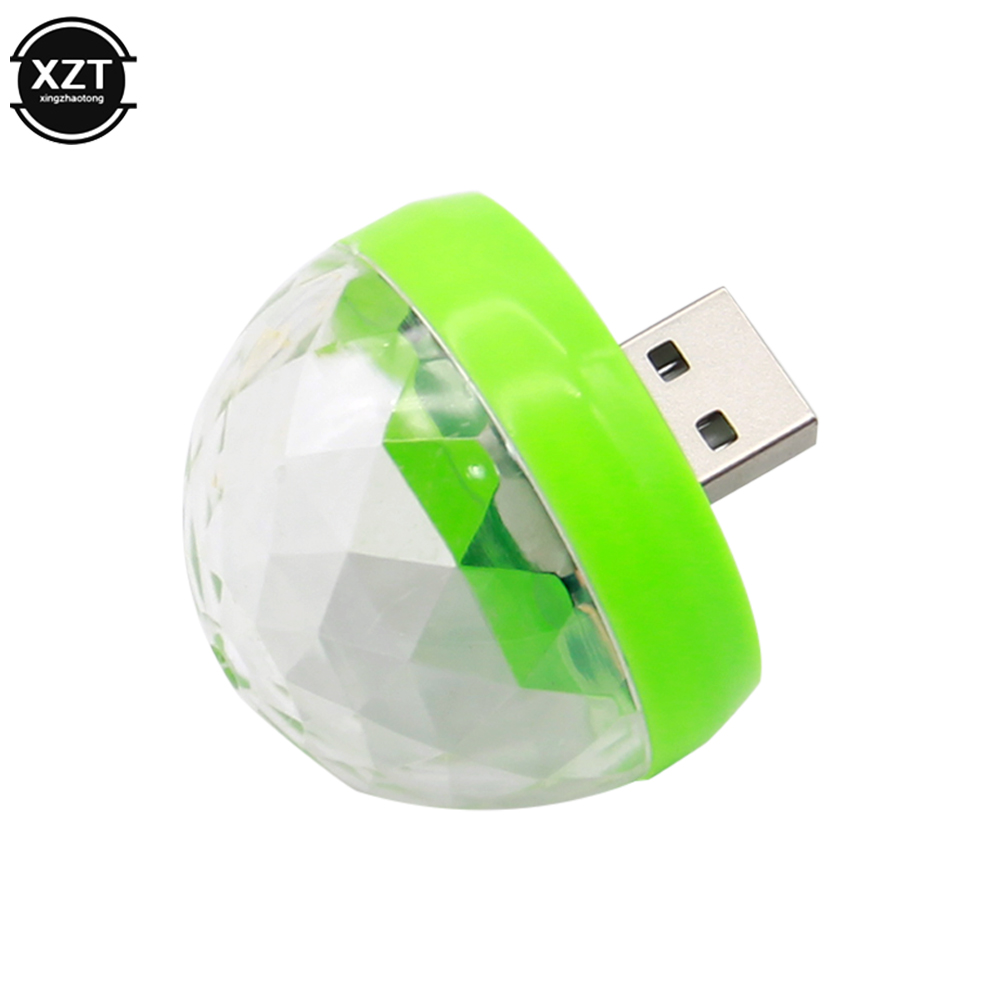 Luz de ambiente de coche controlado por voz por USB, lámpara de escenario para DJ, Bola de discoteca, para teléfono Android de Apple
