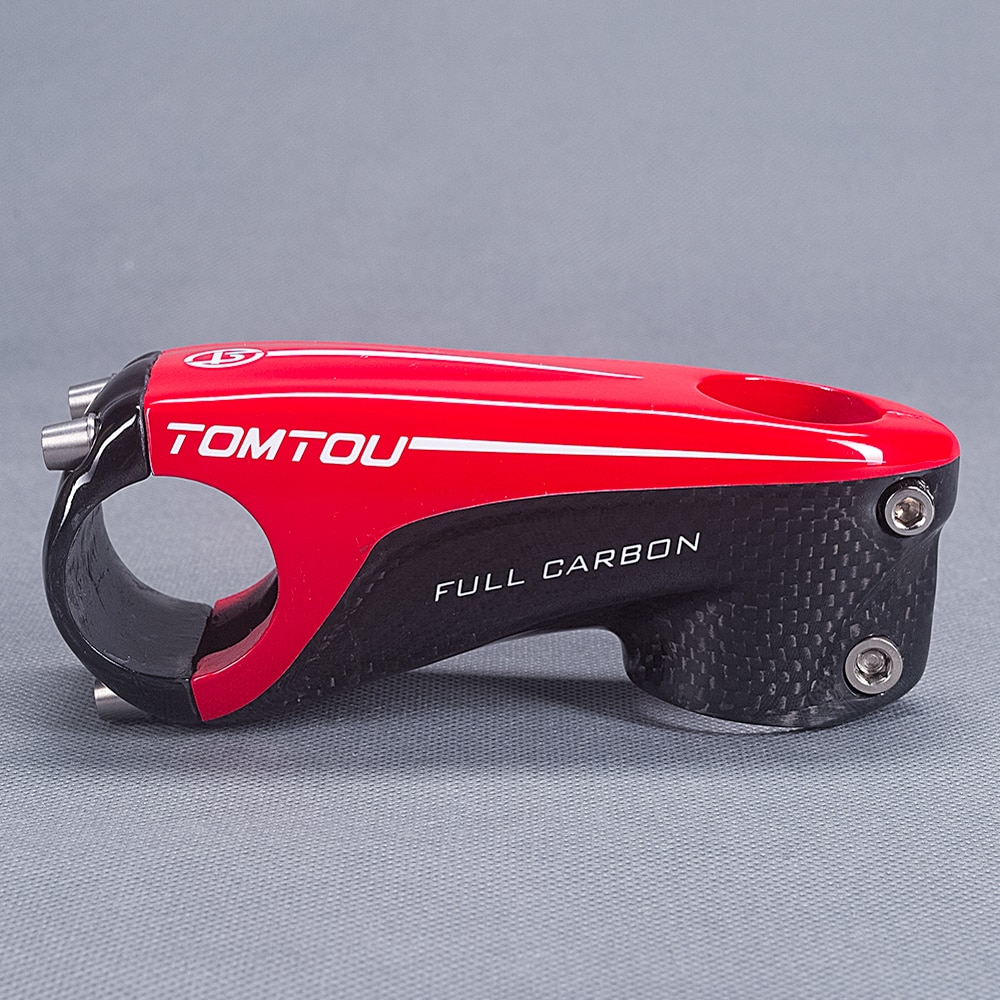 TOMTOU-eje de carbono 3k, ultraligero, para manillar de bicicleta de carretera, 31,8mm, tenedor de bicicleta de montaña, 28,6mm, rojo-T96U58