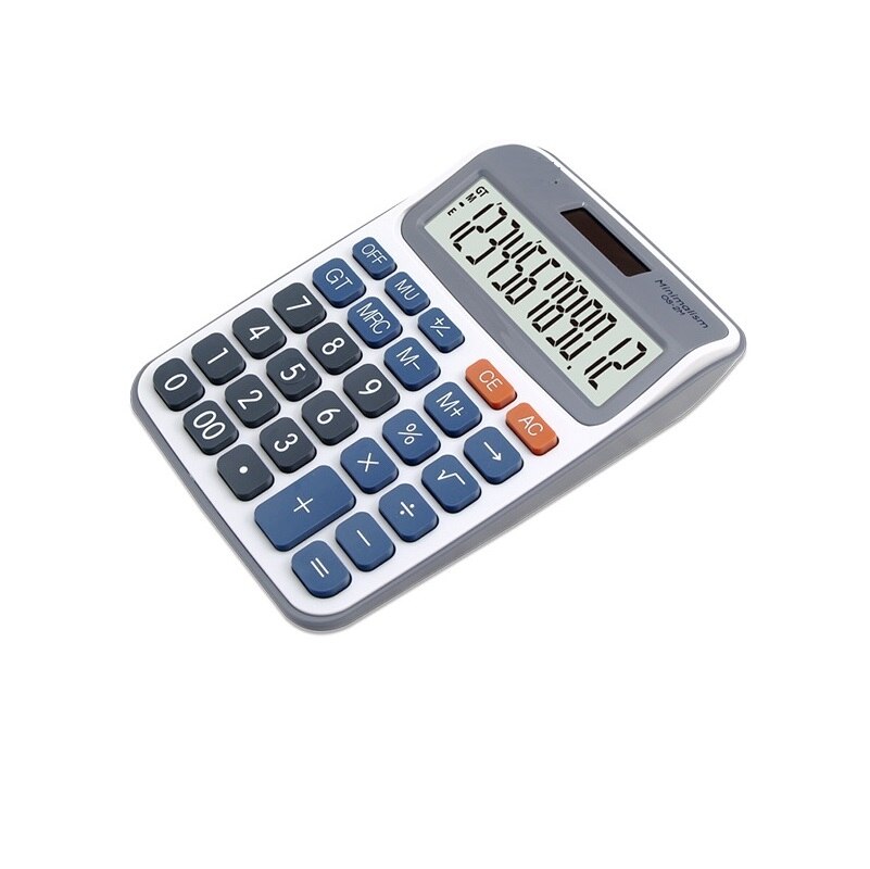 12-digit display calculator, desktop office calculator, solar dual power supply