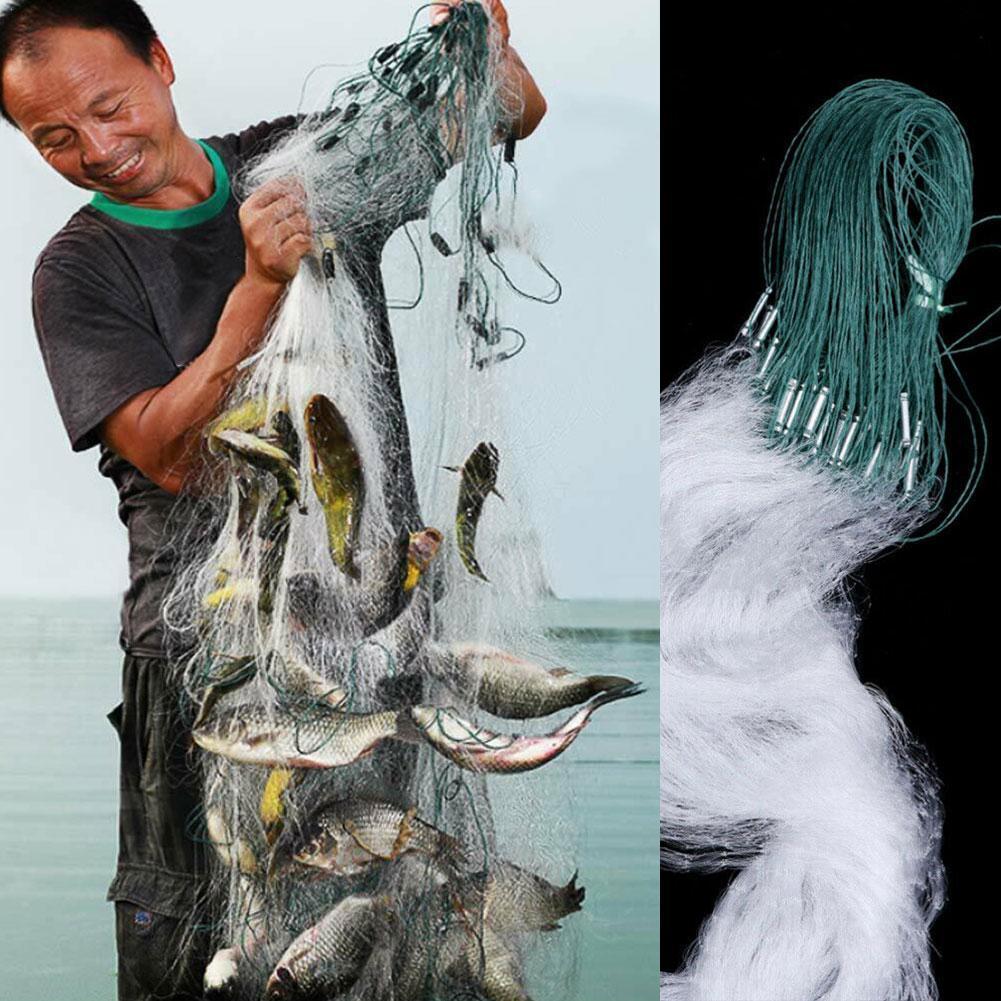 Fishing Net Clear Green White Fishing Net with Float Fish Trap Monofilament Small Mesh Gill Nylon Accessories