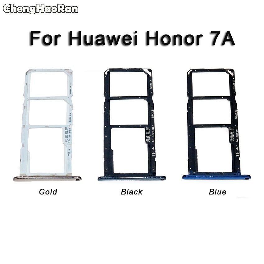 Chenghaoran for huawei honor 7 7a 7c 7x sim-kortin pidike paikka lokero sovitinsäiliö mikro-sd-korttialustan varaosat