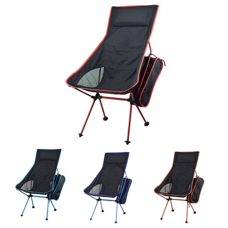 Lounge strandstol ultralet udendørs campingstol bærbar fiskeri ryglæn sammenfoldelig picnic sæde have kontor hjemmemøbler