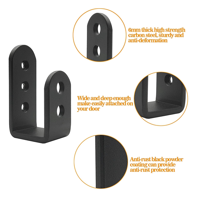 2 Pack Door Barricade U Brackets Open Bar Security Door Brackets for Home,Garage Door Reinforcement Fits 2X4 Boards