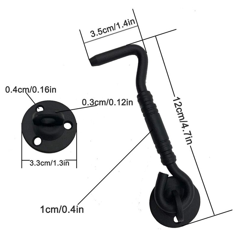 Barn Door Lock, 4 Inch Stainless Steel Door Hook &amp; Eye Latch with Mounting Screws, Door Lock Latch for Sliding Door