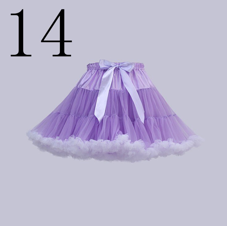 Jupon court en Tulle, Crinoline, tenue d'halloween ou robe de mariée Vintage, jupe Tutu sous-jupe Rockabilly: 14 lavender andwhite
