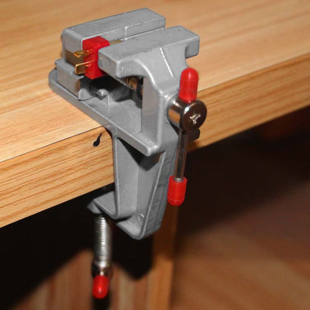 Miniature aluminium skruestik små juveler hobby klemme på bord bænk værktøj skruestik model værktøj legering let bænk skruestik
