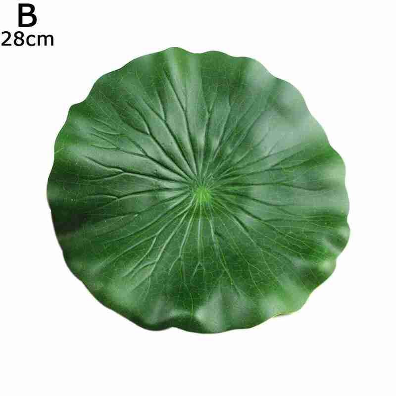 1 stk kunstig lotus åkande flydende blomsterdam tank plante blad ornament hjem bryllup dam pool dekoration: B