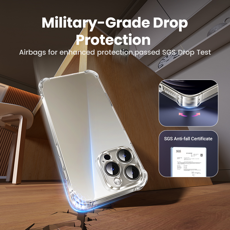 UGREEN Case voor iPhone 16 Pro Max Schokbestendig Clear Case Transparante Cover voor iPhone 15 Pro 15 Plus Telefoon Beschermhoes