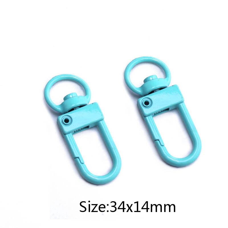 10Pcs Kleur Verf Bakken Sleutelhangers Sleutelhanger Sleutelhanger Voorjaar Gesp 8 Woord Gesp Garnalen Gesp Zak Gesp Sieraden accessoires: light blue