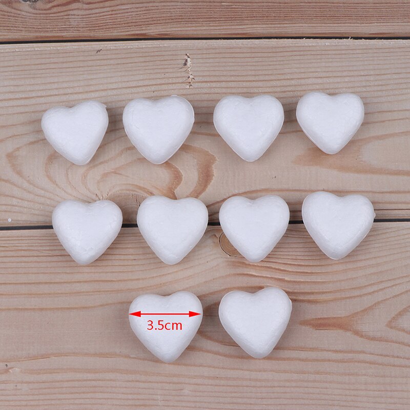 10Pcs Polystyreen Piepschuim Foam hartvormige Craft Voor Kerst Decoratie: 3.5cm