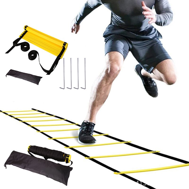 Agility stege fotboll hastighet utomhus träning trappor remmar rep gym justerbart hoppa galler finesser utrustning tillbehör