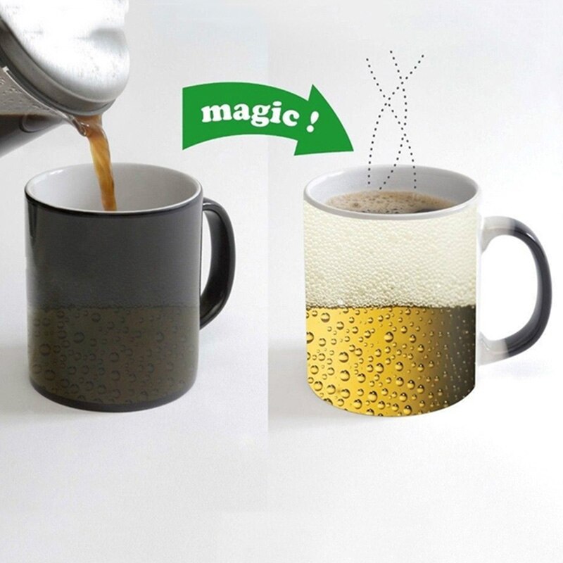 350ml Bier Kleur Veranderende Magische Warmtegevoelige Tea Cup Mok Creatieve Keramiek Mok voor Uw Kinderen of Vrienden Beste