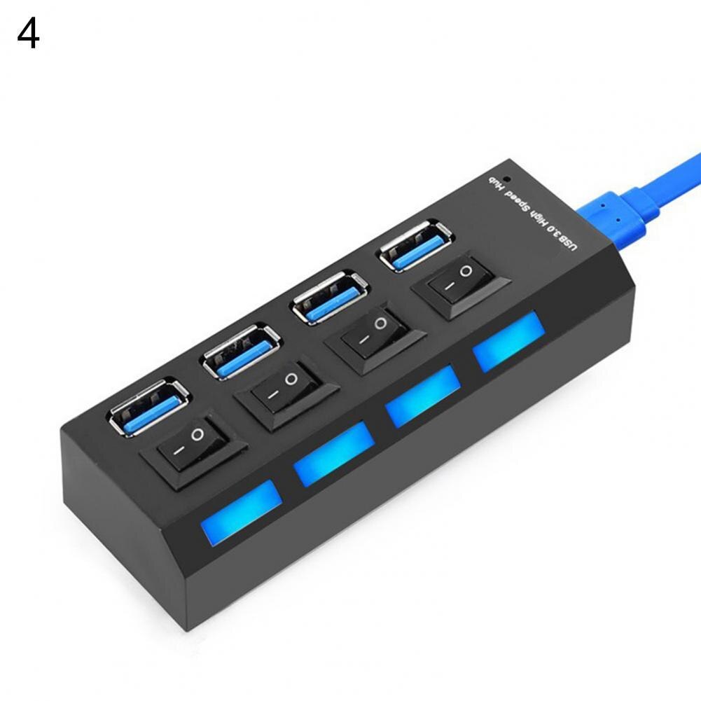 Usb Hub Adapter Uitstekende Toetsenbord/Muis/U Disk Usb Docking Station Handig High Speed Usb Splitter:  Black 4