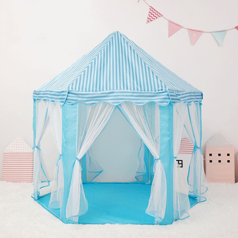 Baby Speelgoed Tent Draagbare Vouwen Prins Prinses Tent Kinderen Kasteel Speelhuis Kid Outdoor Strand Barraca Infantil: blue tent