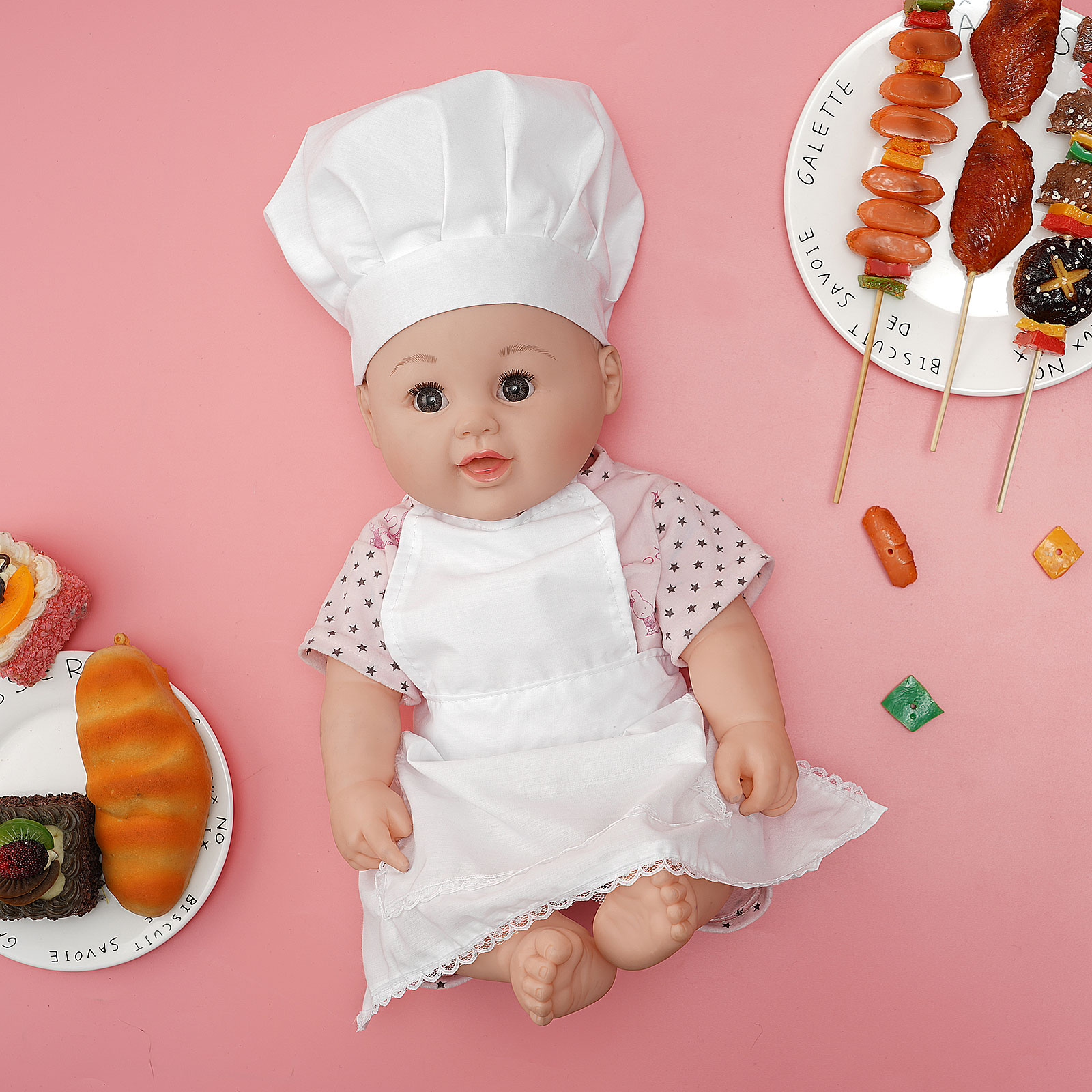 Hallowen Baby Cosplay Chef Apron Hat Kids Kitchen Cooking Backing Costume Kids Boys Girls Photography Clothes Photoshoot Bibs
