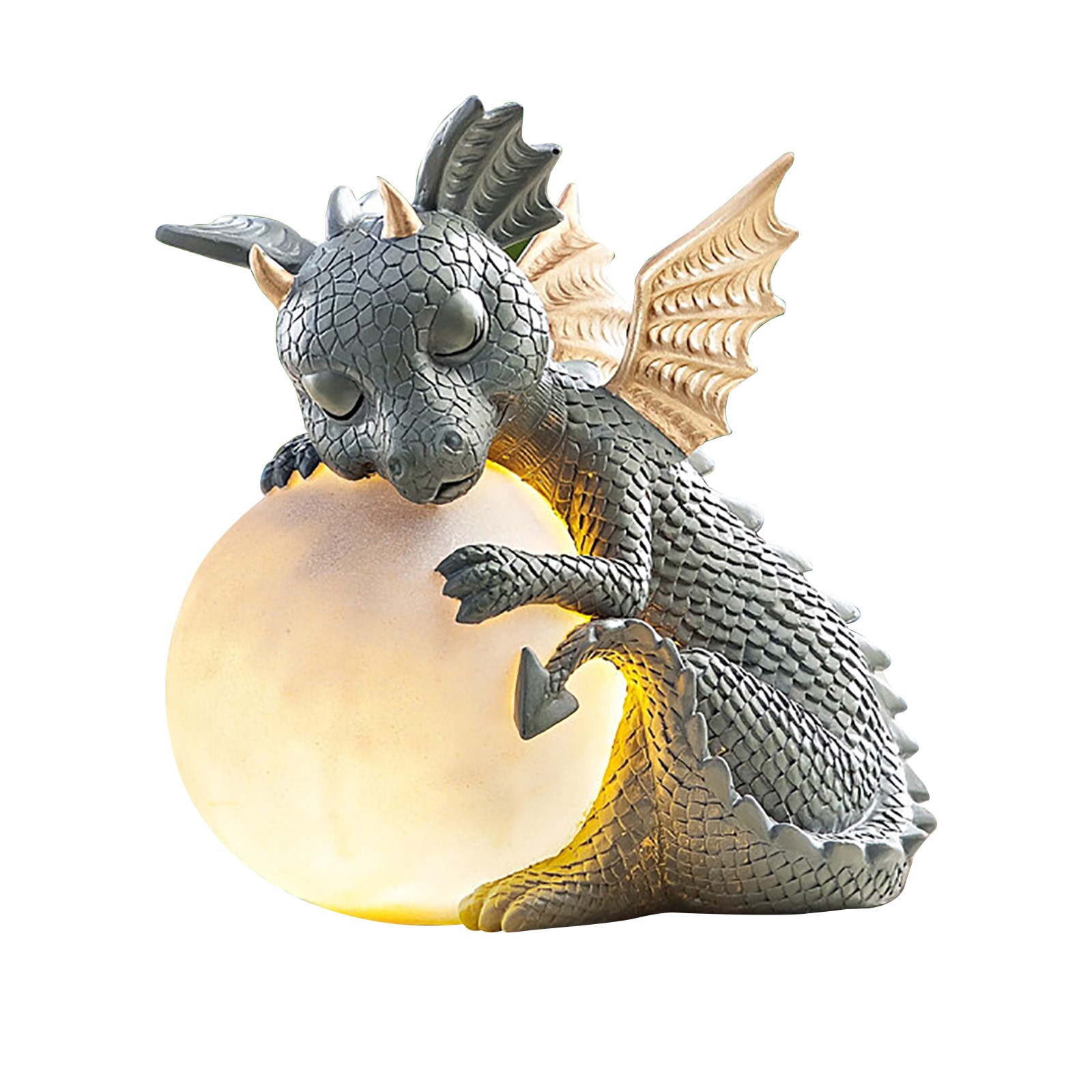 Dragon Garden Decoration Solar Lamp Resin Dragon Meditated Statue Decorations Resin Dragon Jardin Garden Home Decor Accessories