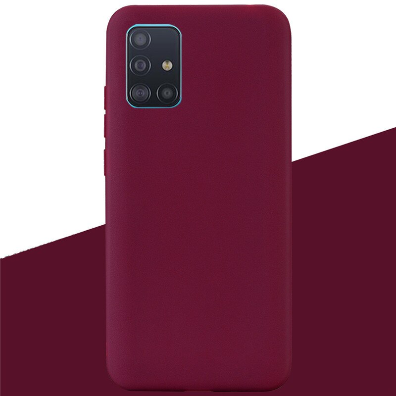 Silikon Fall Für Samsung Galaxy A71 Fall Candy Farbe Zurück Abdeckung Weiche TPU Fall Für Samsung Galaxy A 71 A715F stoßstange Coque Fundas: 10 Wine Red