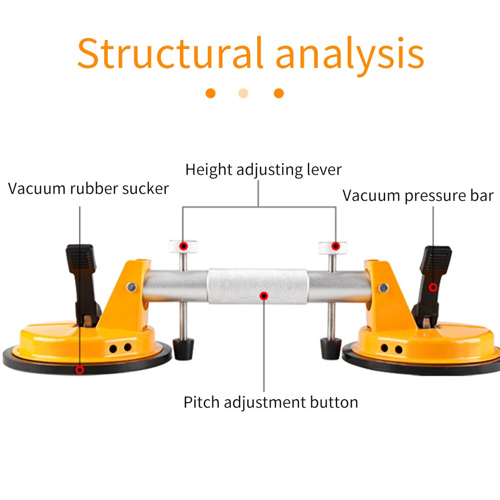 Double Handle Heavy Duty Tiles Mirror Home Hand Tools Suction Cup Puller Portable Easy Use For Moving Glass Lifter