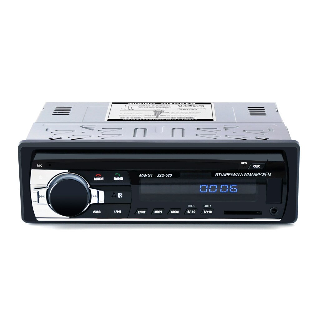 Voor Auto Radio 12V S Auto 1 Din Audio JSD520 Coche Bluetooth 2.5 &#39;&#39;Scherm Stereo Automotive Mp3 Fm usb Auto