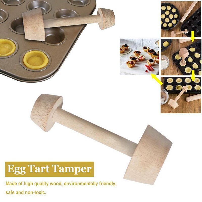 Instant Tart And Pie Molder Cake Mold Baking Tool Wood Egg Tart Pusher Double Side Tart Tamper Pastry Pusher Wooden Eggtart Mold