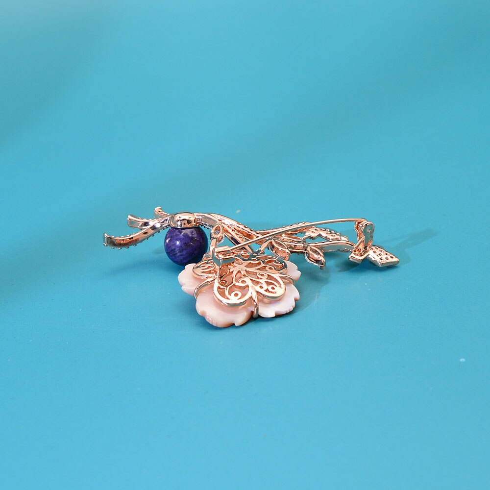 CINDY XIANG Shell Blume Broschen Für Frauen Elegante Zirkonia Pin Brosche Kupfer Schmuck Neue Stil