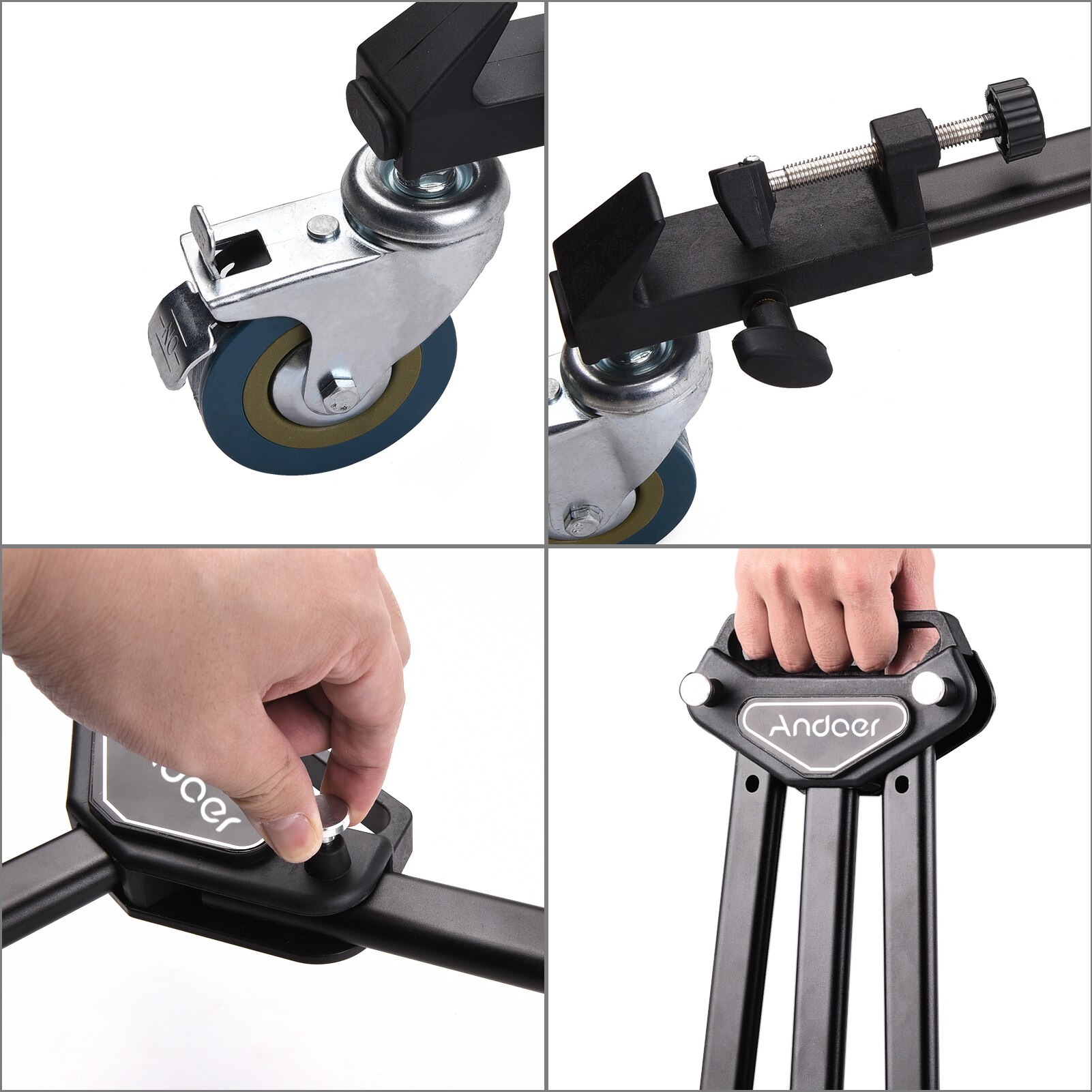 Andoer Statief Dolly Heavy Duty Fotografie Statief Base Stand Wielen Max. Belasting 15Kg Voor Camera Camcorder Studio Video Schieten