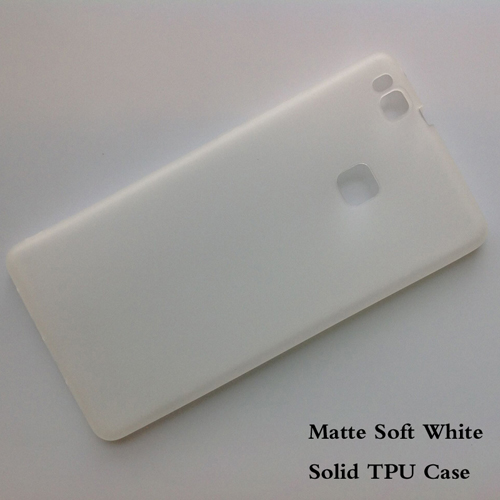 Coque de protection arrière Ultra-mince en TPU et en silicone pour Huawei P9lite, couleur unie mate: WHITE
