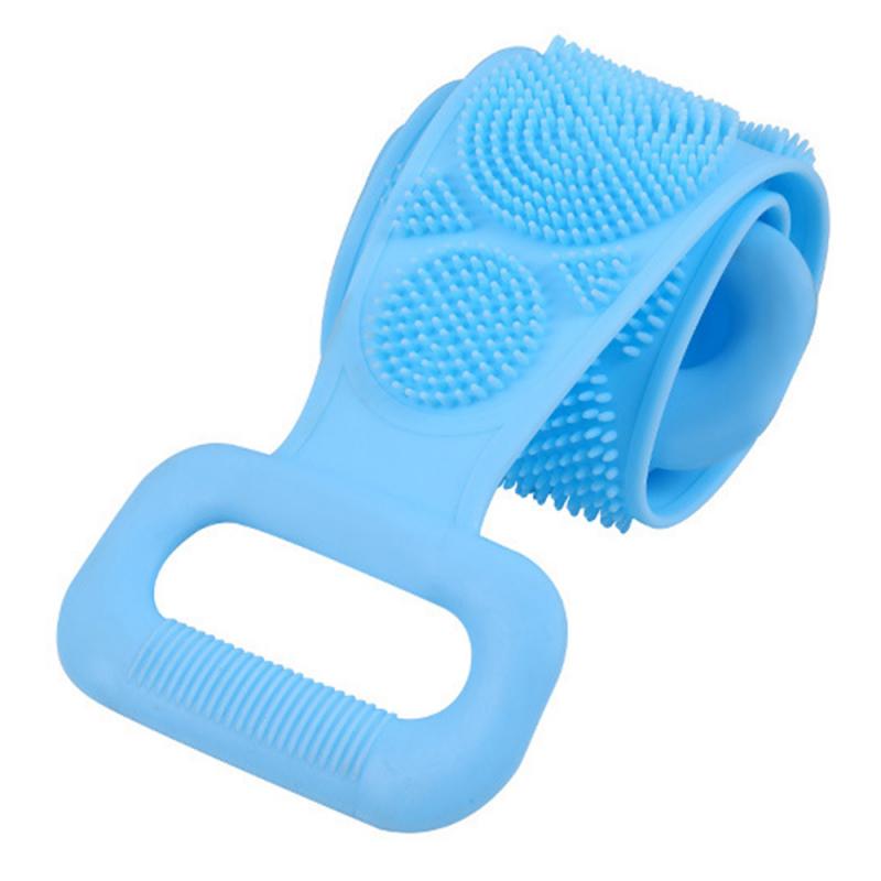 Toalla de fregado de silicona larga, cepillo para masajes de baño, Spa para frotar el barro, herramienta de exfoliación corporal, 8 estilos a elegir: candy blue