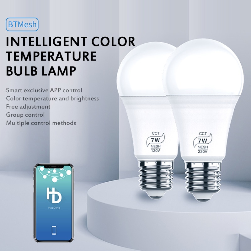 Bluetooth 7W RGBW Led Bulb BT Mesh Net Group Smart Led Light Color Change Dimmable By IOS / Android APP And Bridge Wifi Switch: light bulb