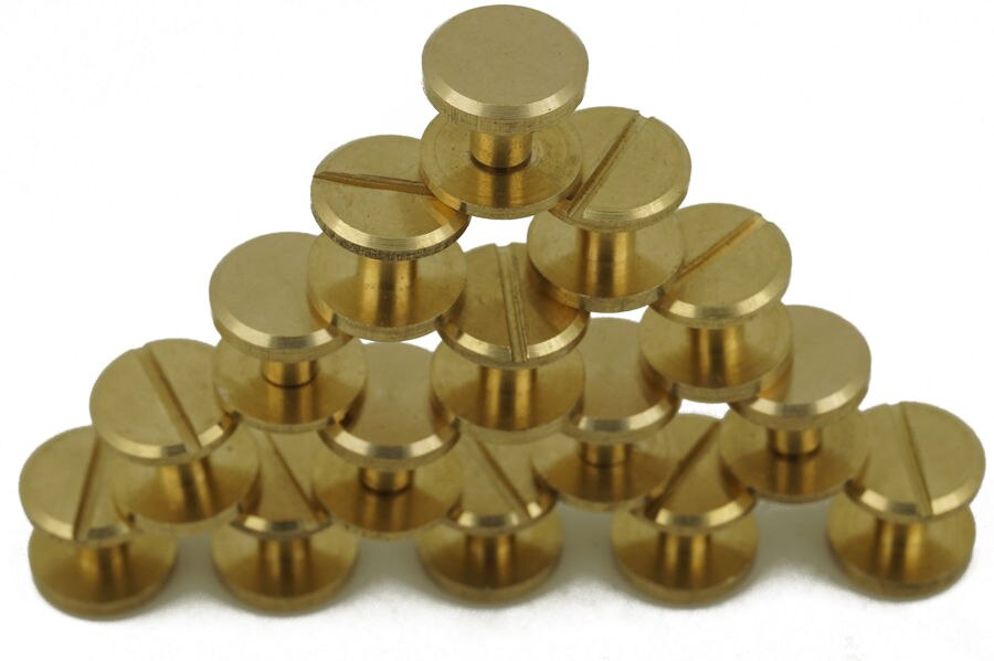 5 Stks/partij Massief Messing Chicago Knop Stud Nail Schroef terug Lederen Nail Klinknagel Riem 10.5*6mm