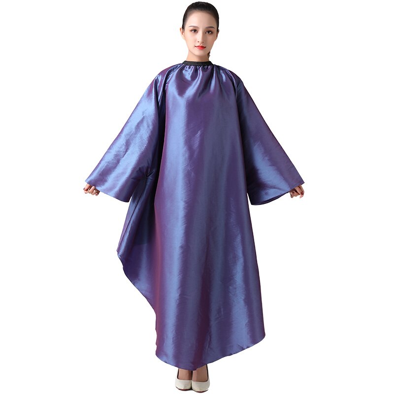 Salon Hair Styling Cape Hair Cutting Coloring Waterproof anti-static Hairdresser Apron With sleeves Barber Gown: Dark purple