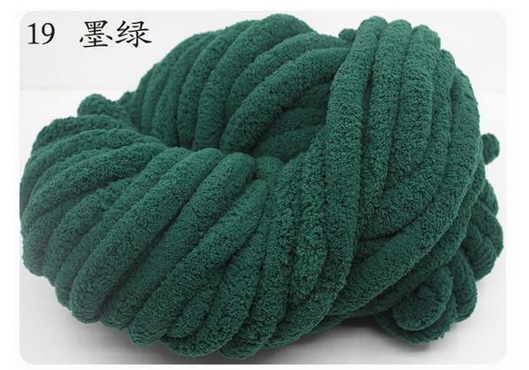 1pc = 250g gör-det-själv super skrymmande armstickningsull 2.5cm tjocka mattor stickat chenille chunky garn för stickning för handstickning: 19 mörkgrön