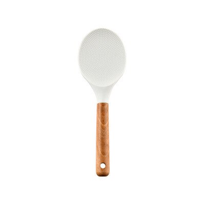 Silicone Utensil Kitchenware 1PC Non-stick Cooking Pot Cookware Spatula Egg Beaters Shovel Soup Spoon Kitchen Gadget Accessories: White Rice Spoon