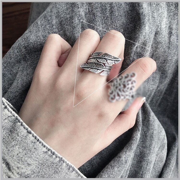 Persoonlijkheid Bohemian Vintage Veer Ringen Voor Vrouwen Mannen Vintage Ringen Gothic Sieraden Valentines