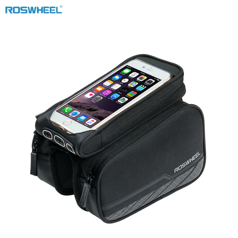 ROSWHEEL Fiets Smart Phone Bag 5.7 inch Grote Touch Screen MTB Racefiets Fietsen Top Frame Tube pannier