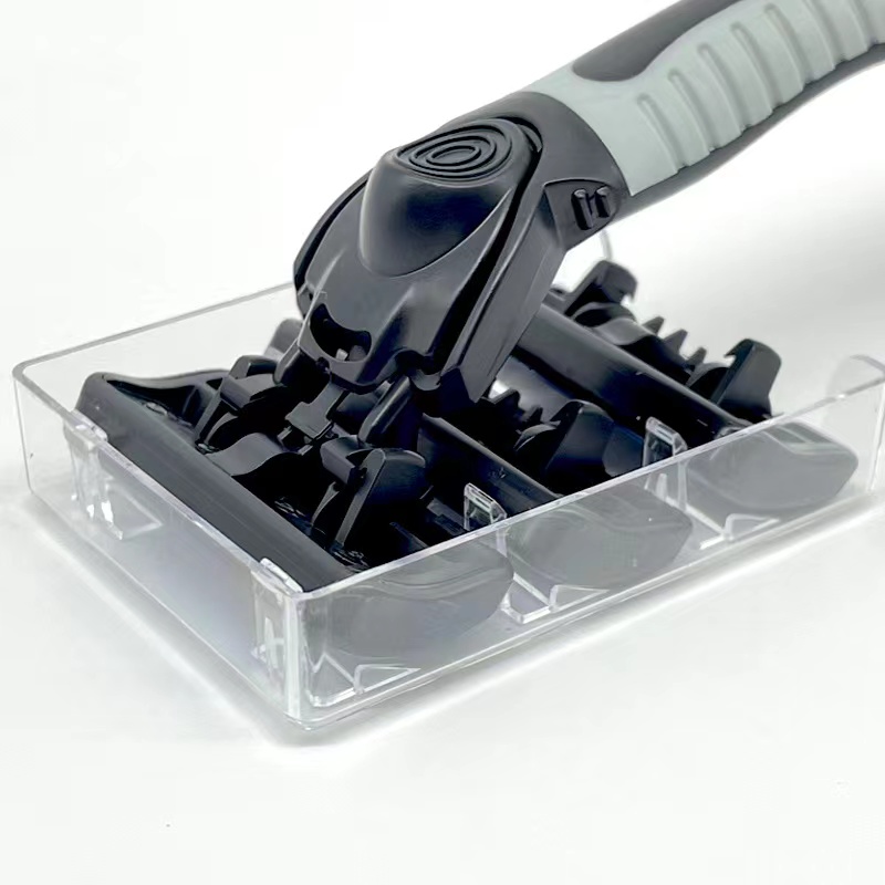 6 Lagen Scheermes (1 Scheermesje + 6 Messen Kop) Cassette Scheermes Blauw Lichaam Gezicht Ontharing Mes Vrouwen Mannen