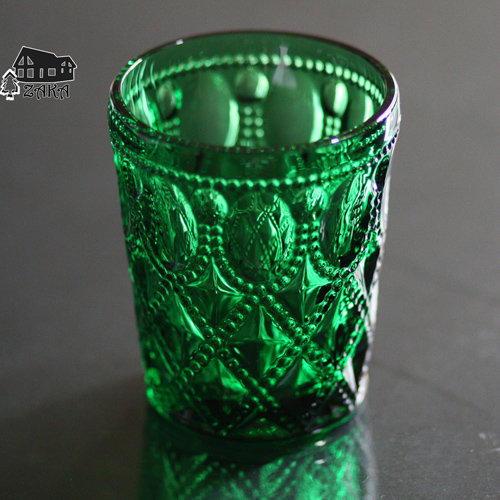 1 stk keyama europæisk flerfarvet retro udskåret gitter blyfri glas vand kopper juice glas kop bar dekorative briller: Grøn / 101-200ml