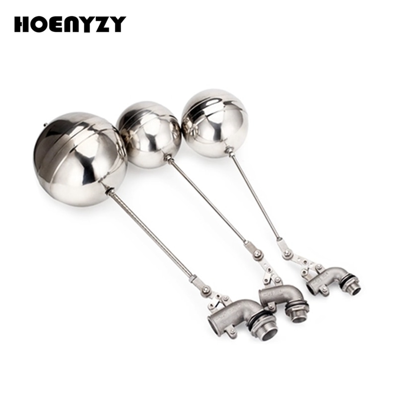 1/2" 3/4" 1" Stainless Steel 304 Adjustable Float Valve Water Tank Bend Elbow Floating Ball Valve Flow Cistern/Expansion