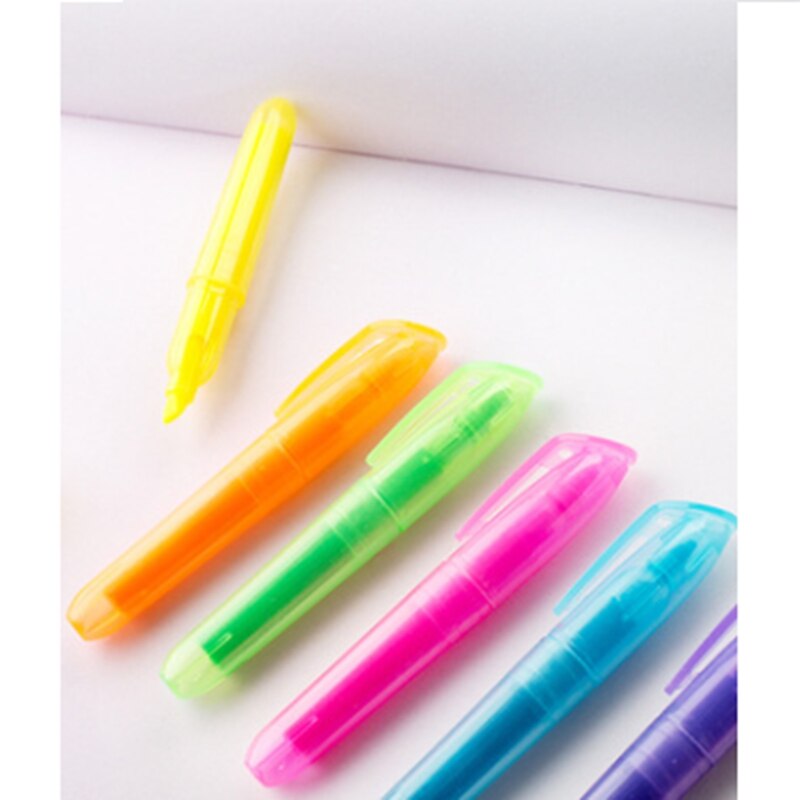 Bolígrafo resaltador de 6 colores, papelería, rotulador fluorescente, pintura, dibujo, marcador, suministros escolares de oficina