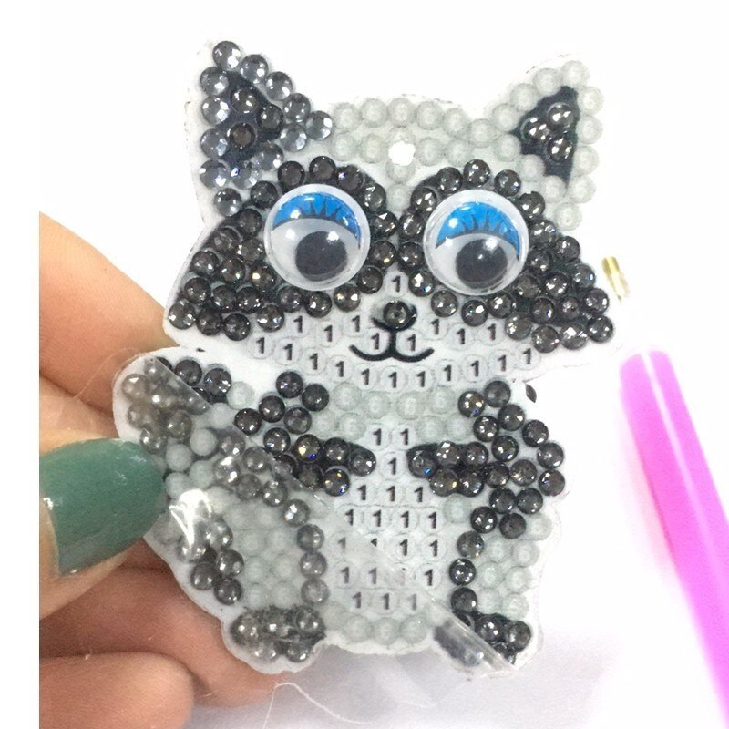 HUACAN porte-clés de bijoux peinture diamant | broderie diamant, sac de dessin animé, décorations bricolage, pour main