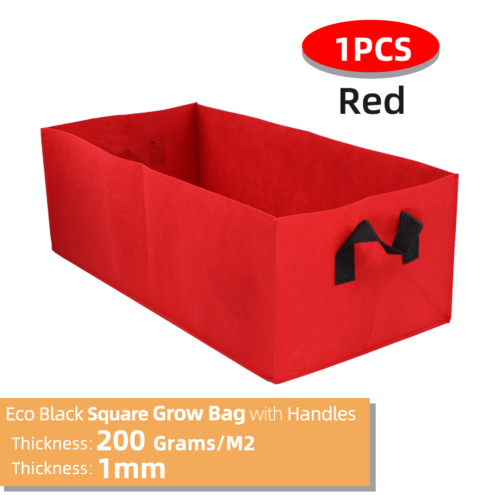 Square Fabric Grow Bags Breathable Planter Pots with Handles Garden Planting Containers for Flowers Vegetable Plant Growing Bag: XL / light green