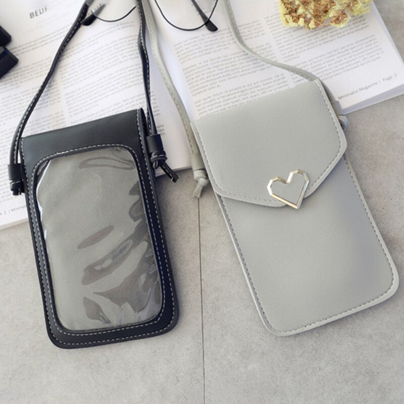 Women Bag Touch Screen Cell Phone Purse Smartphone Wallet Leather Shoulder Strap Handbag for S10 P20