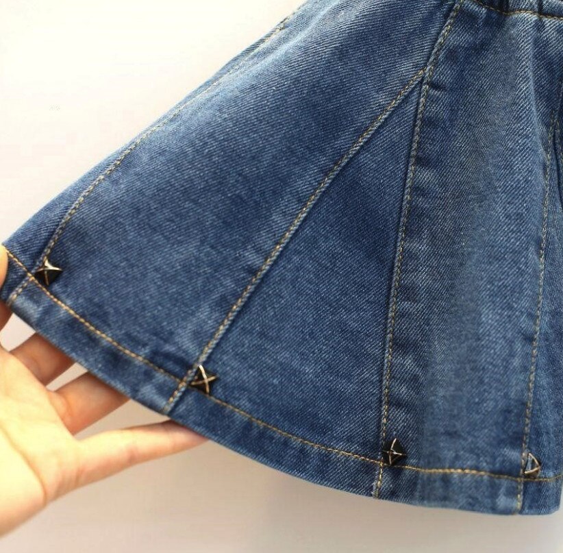 Zomer Lente Baby Meisjes Denim Rokken Kinderen Jean Rok Schattige Baby Kids Rivet Mini Rokken Peuter Kleding 2T-11T
