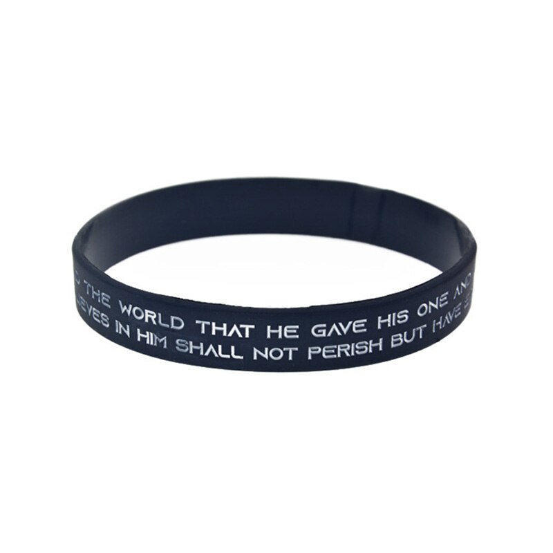 OBH 50PCS John 3 16 God So Love The World That He Gave His One and Only Son Silicone Wristband